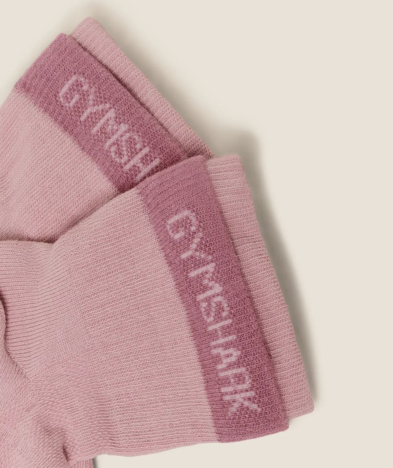 Women's Gymshark Double Cuffed Socks Single Light Pink