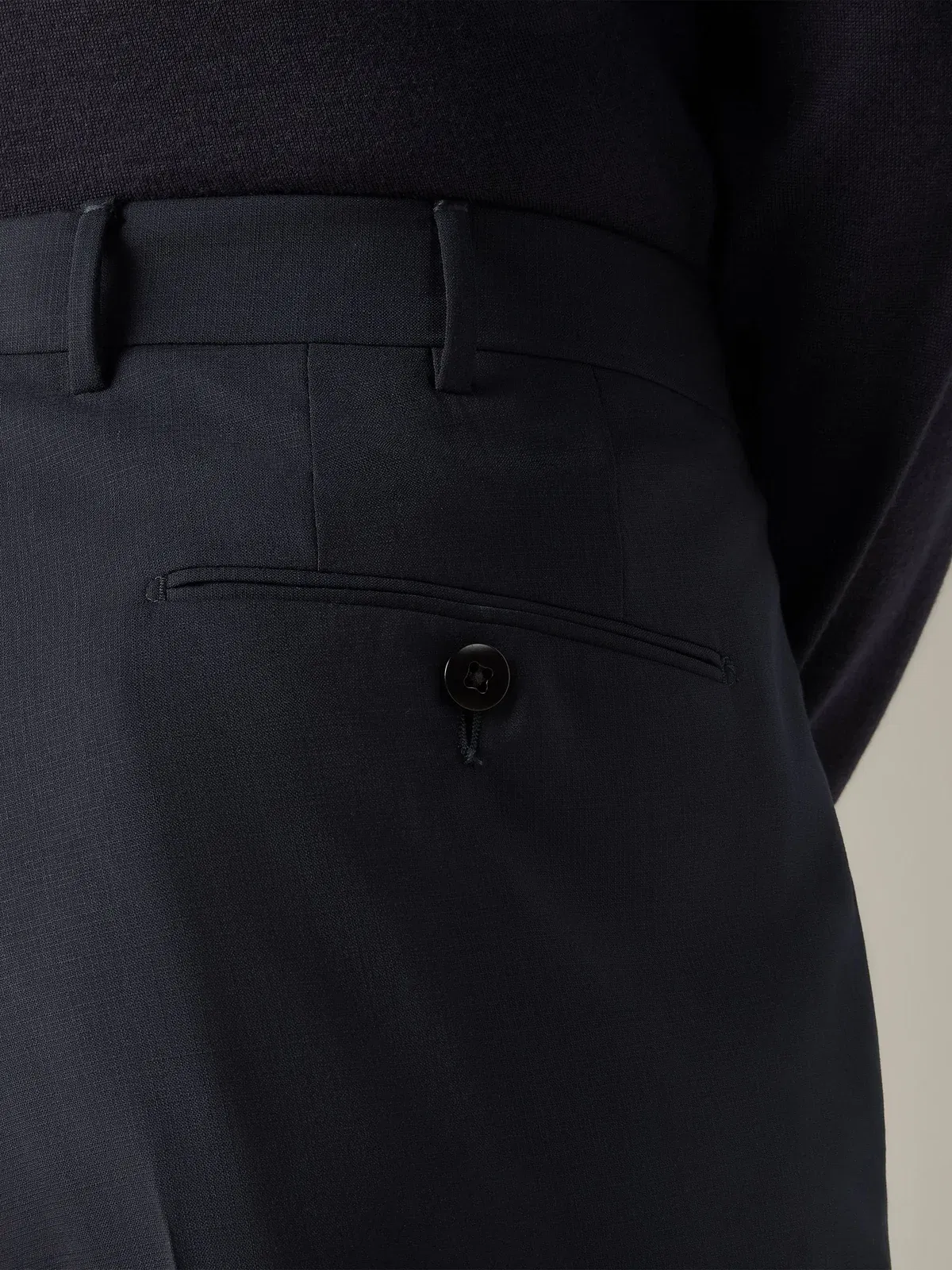 Zegna Navy Blue High Performance Wool Pants