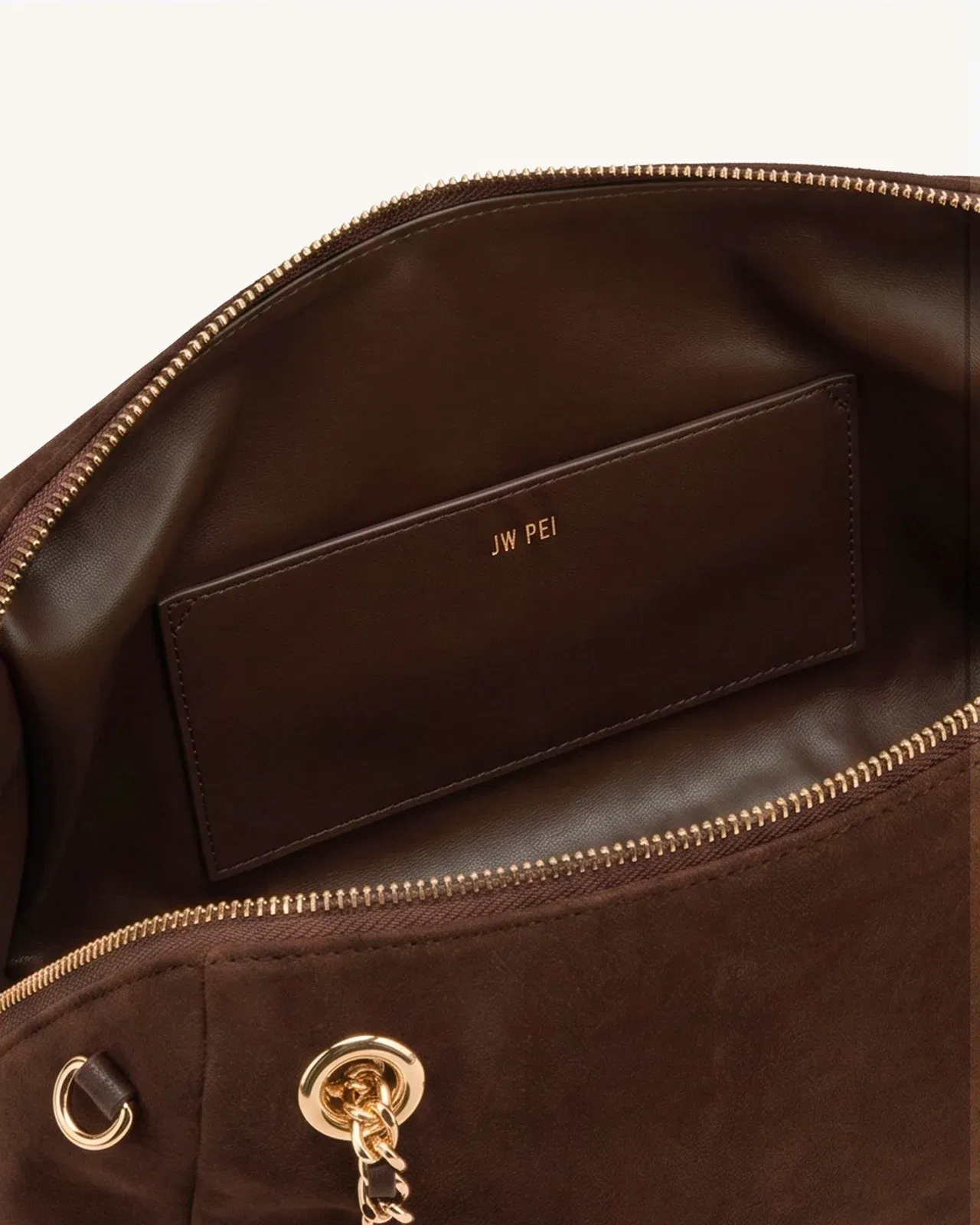 Jw Pei Mireya Faux Suede Chain Shoulder Bag Dark Brown