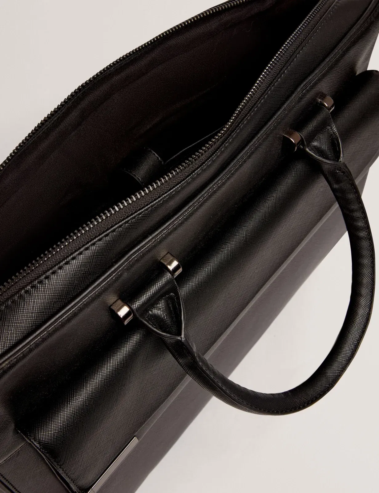 Ted Baker Sanndro Crosshatch Faux Leather Laptop Bag Black