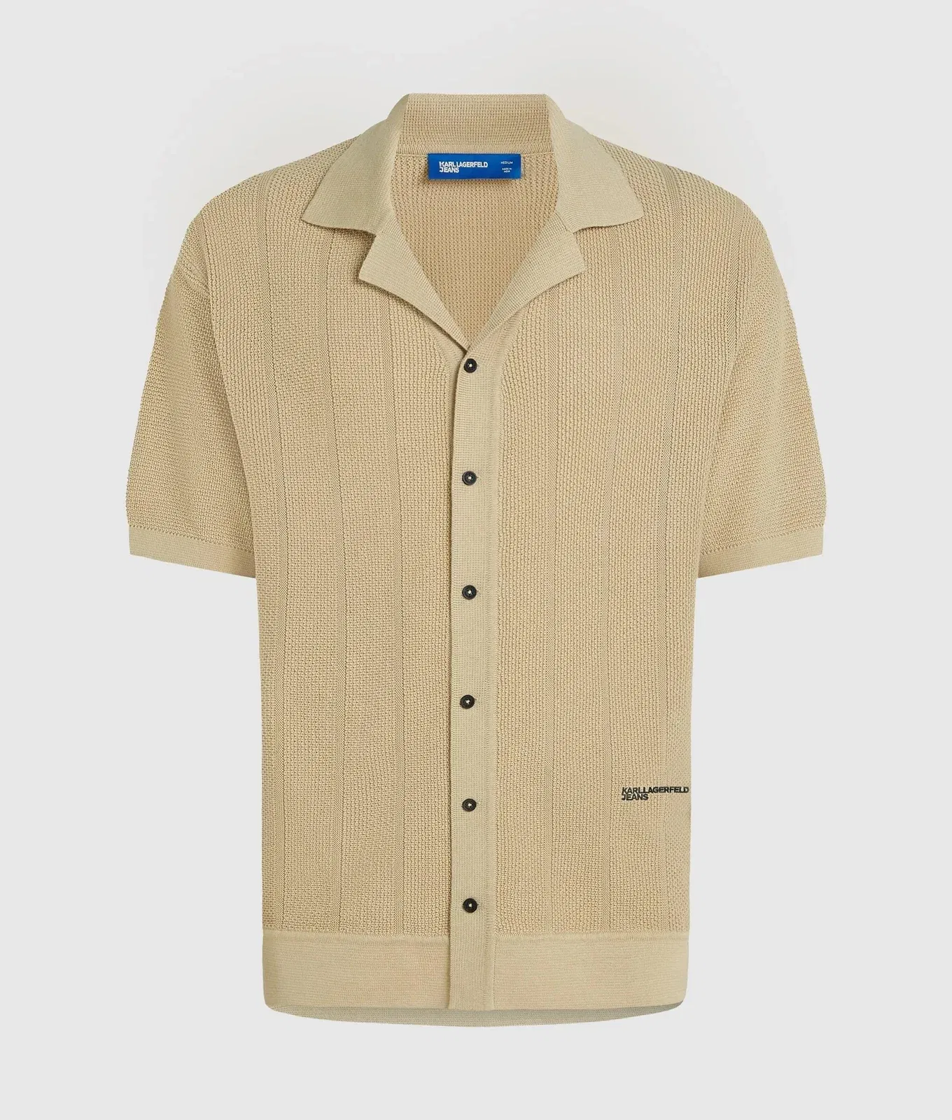 Short-sleeved knit polo shirt