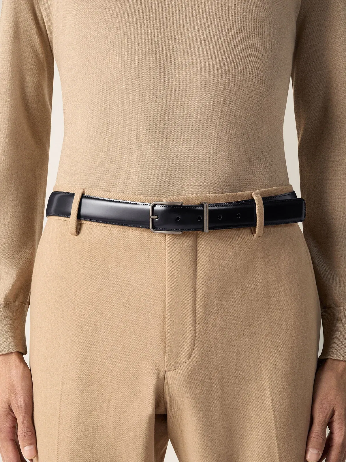 Zegna Black Leather Belt