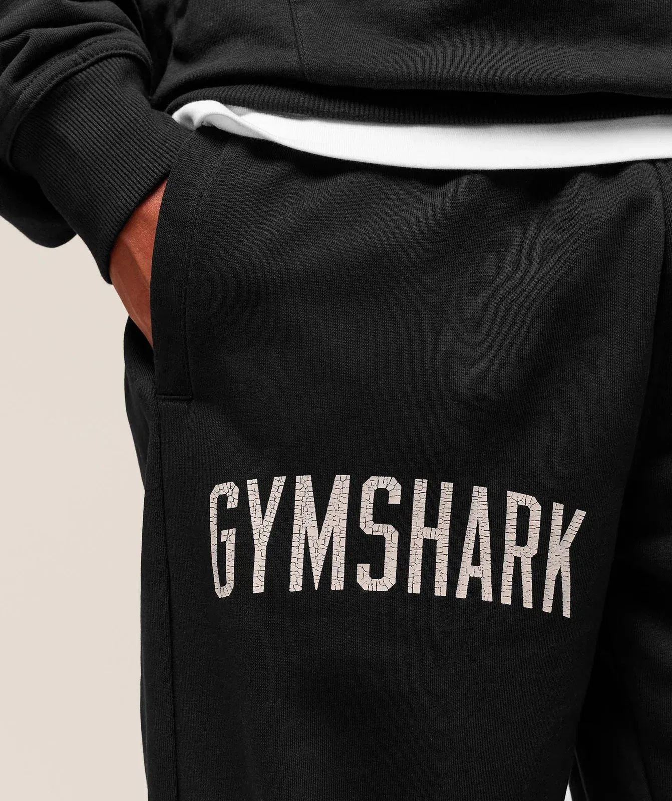Gymshark Worn Graphic Joggers Black