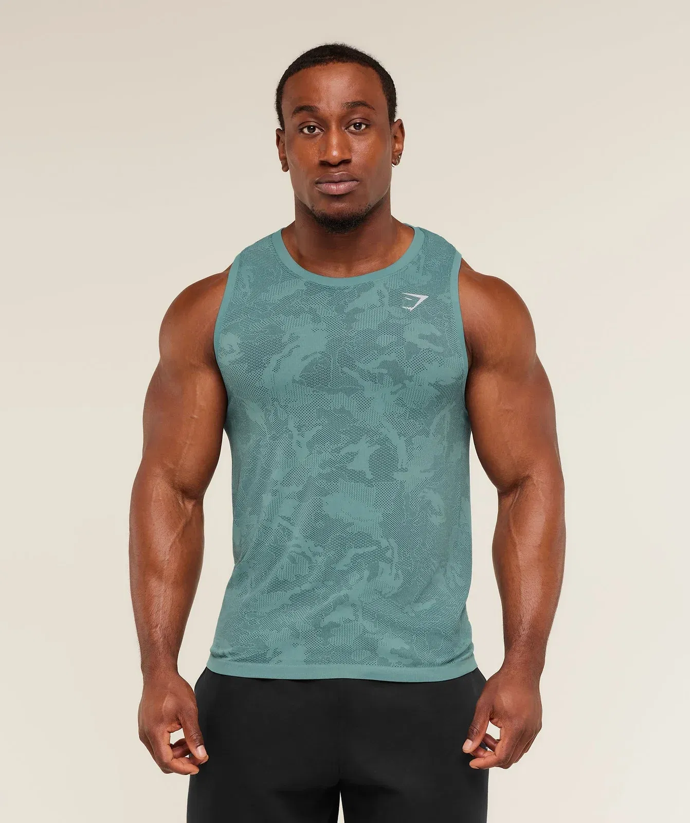Gymshark Geo Seamless Tank Storm Blue