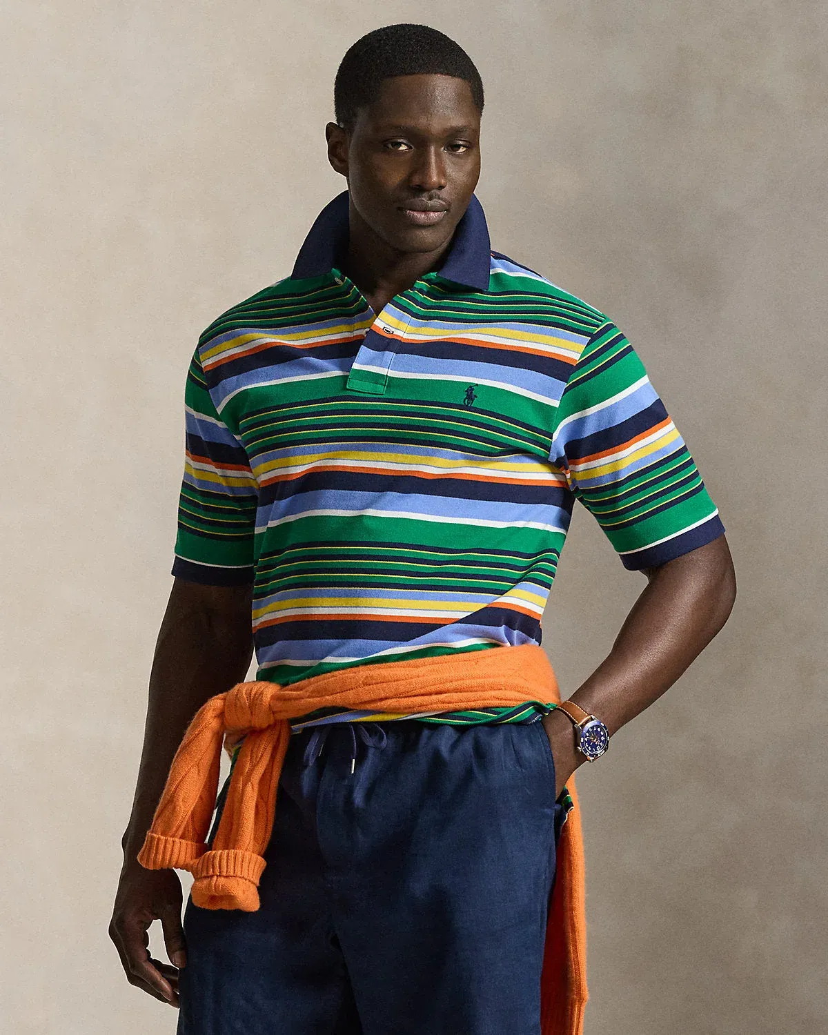 Ralph Lauren Striped Mesh Polo Shirt