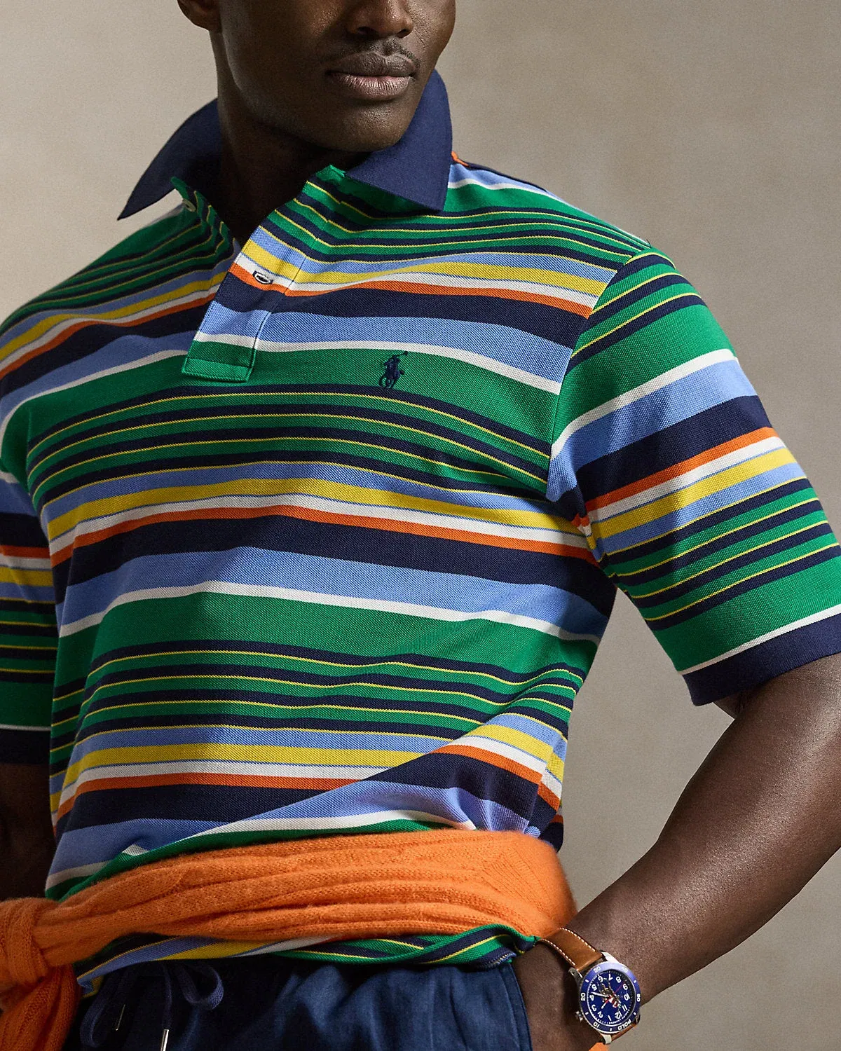 Ralph Lauren Striped Mesh Polo Shirt