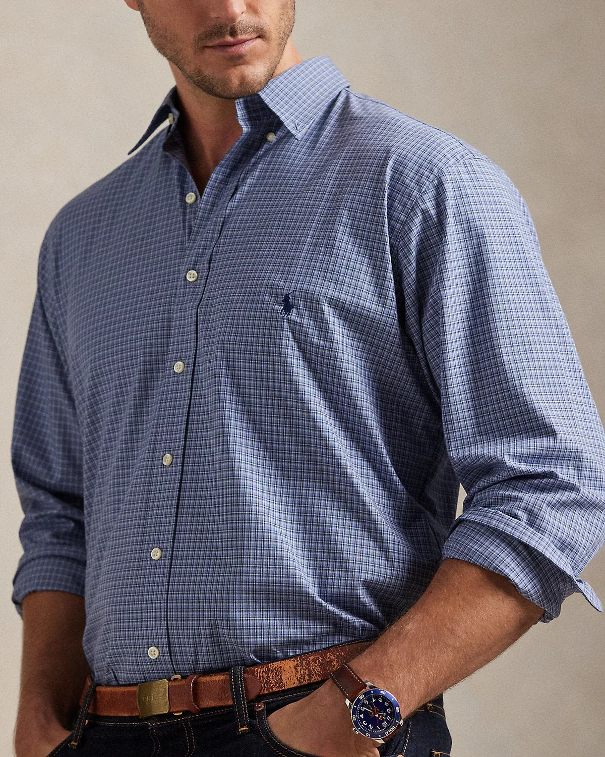 Ralph Lauren Checked Stretch Poplin Shirt