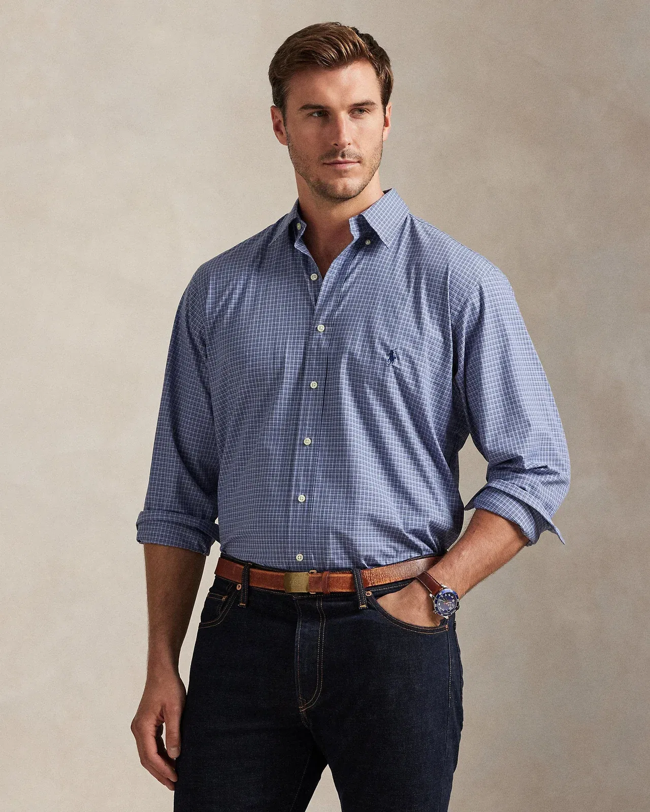 Ralph Lauren Checked Stretch Poplin Shirt