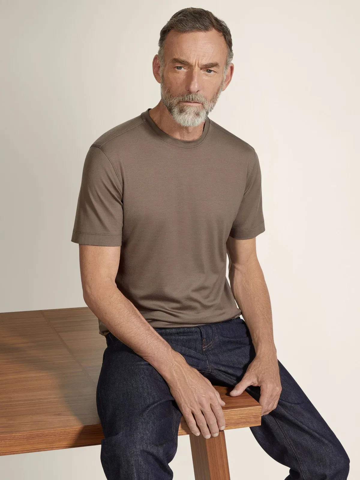 Zegna Dark Taupe Vellus Aureum T-Shirt