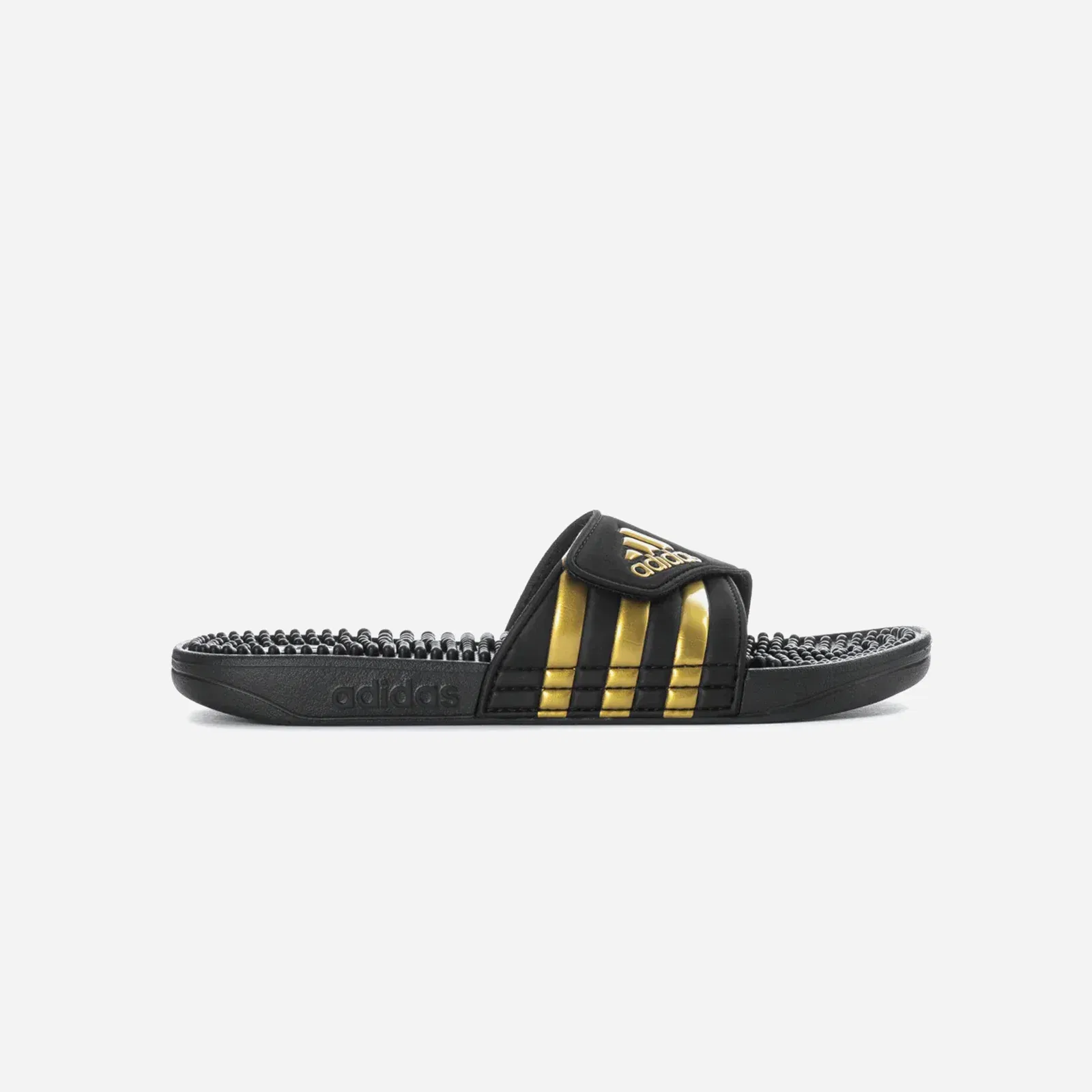 Adidas Adissage Slides Black Gold Metallic
