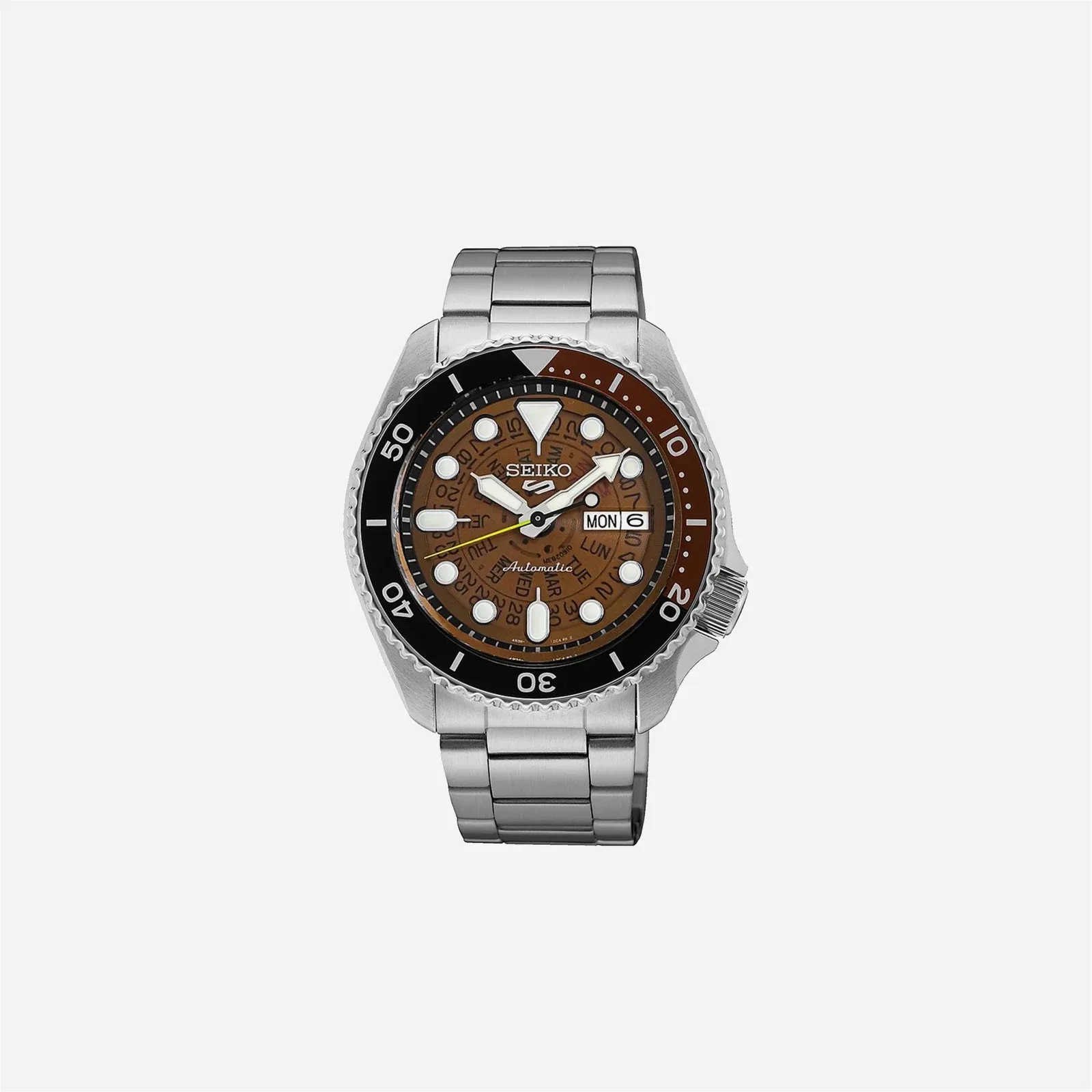 Seiko 5 Sports Automatic Watch Orange Dial Stainless Steel Watch - SRPJ47K1