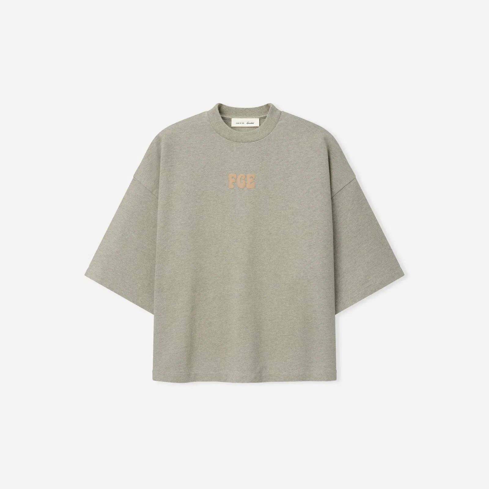 Fear Of God Essentials Heavy Jersey Merch T-Shirt Boxy Fit Washed Seal Heather