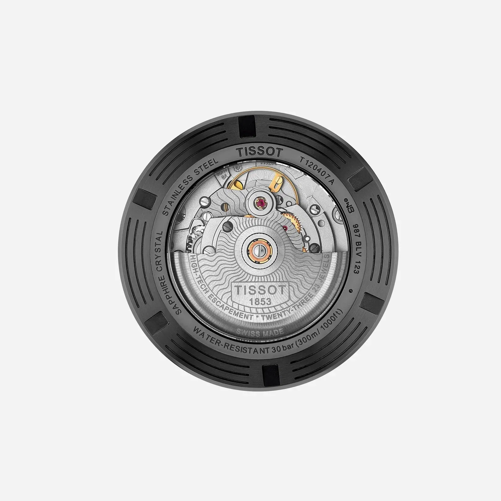 Tissot Seastar 1000 Powermatic 80 Black Dial Black Rubber Strap Watch