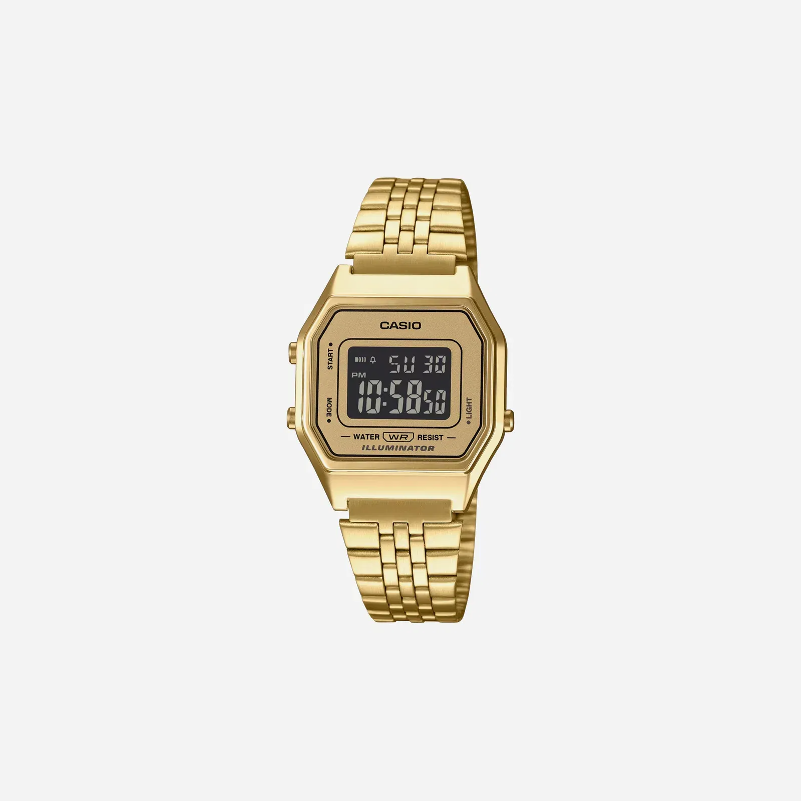 Casio Vintage LA680WGA-9BDF Quartz Gold Black Two-Tone Dial Digital Stainless Steel Watch