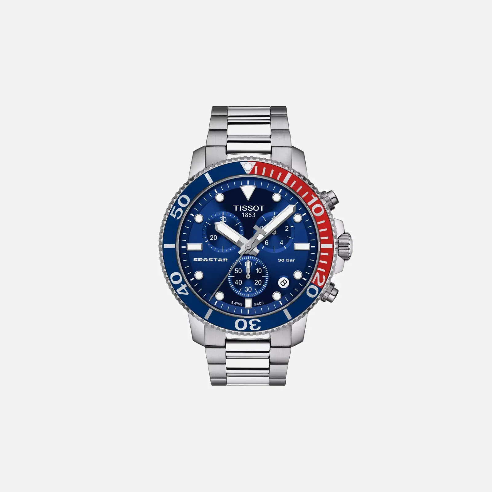 Tissot Seastar 1000 Quartz Chronograph Quartz Dial Silver Stainless Steel Watch