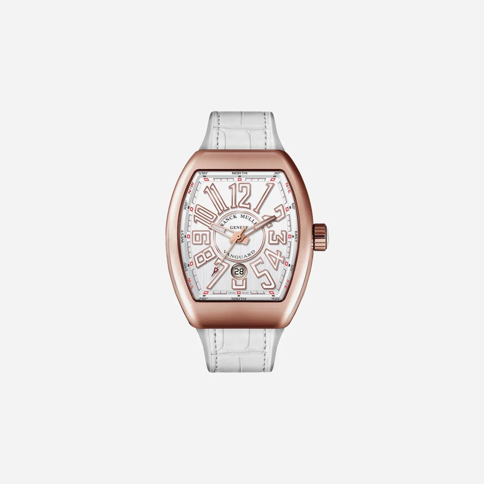 Franck Muller Vanguard Silver Dial Leather Strap Watch - V 45 SC DT (BC) (5N)