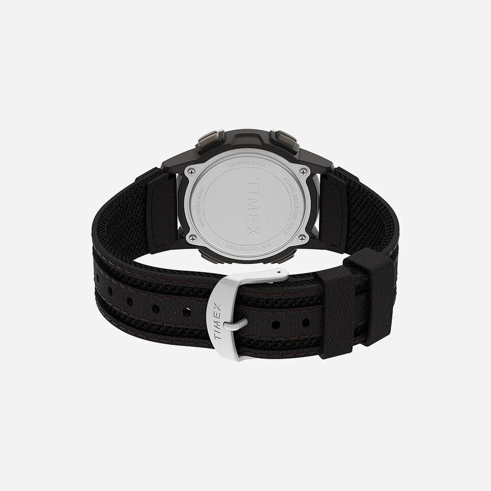 Timex Expedition Digital CAT5 Green Dial Black Brown Leather Strap Watch