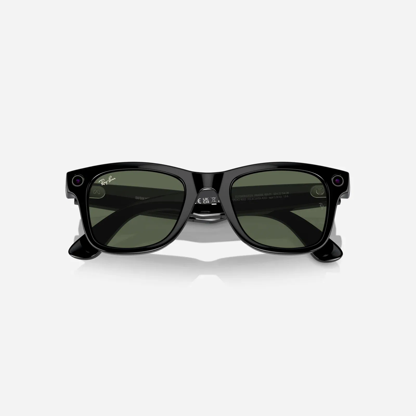 Ray-Ban Meta Wayfarer Sunglasses Shiny Black/Green
