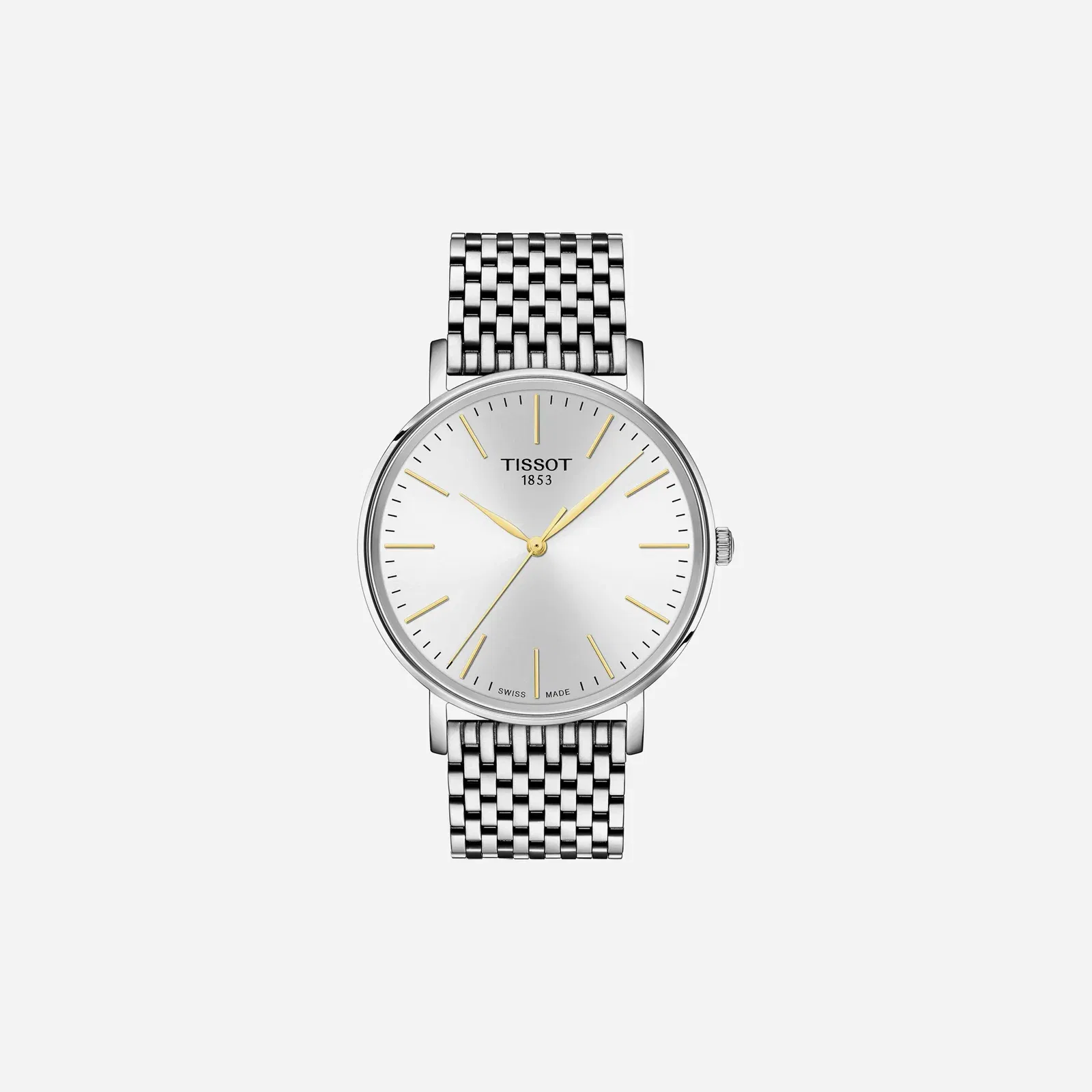Tissot Everytime Leaf Dial Silver Stainless Steel Watch 40mm