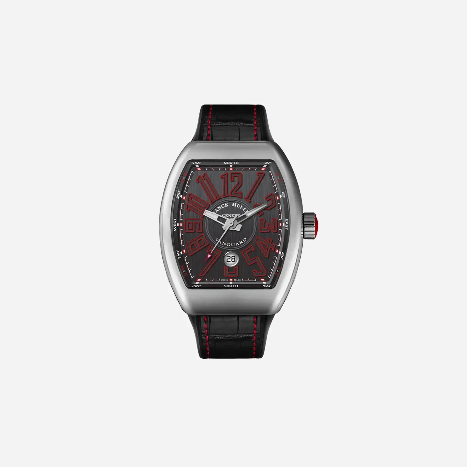 Franck Muller Vanguard Black Dial Leather Strap Watch - V 45 SC DT (ER)-AC