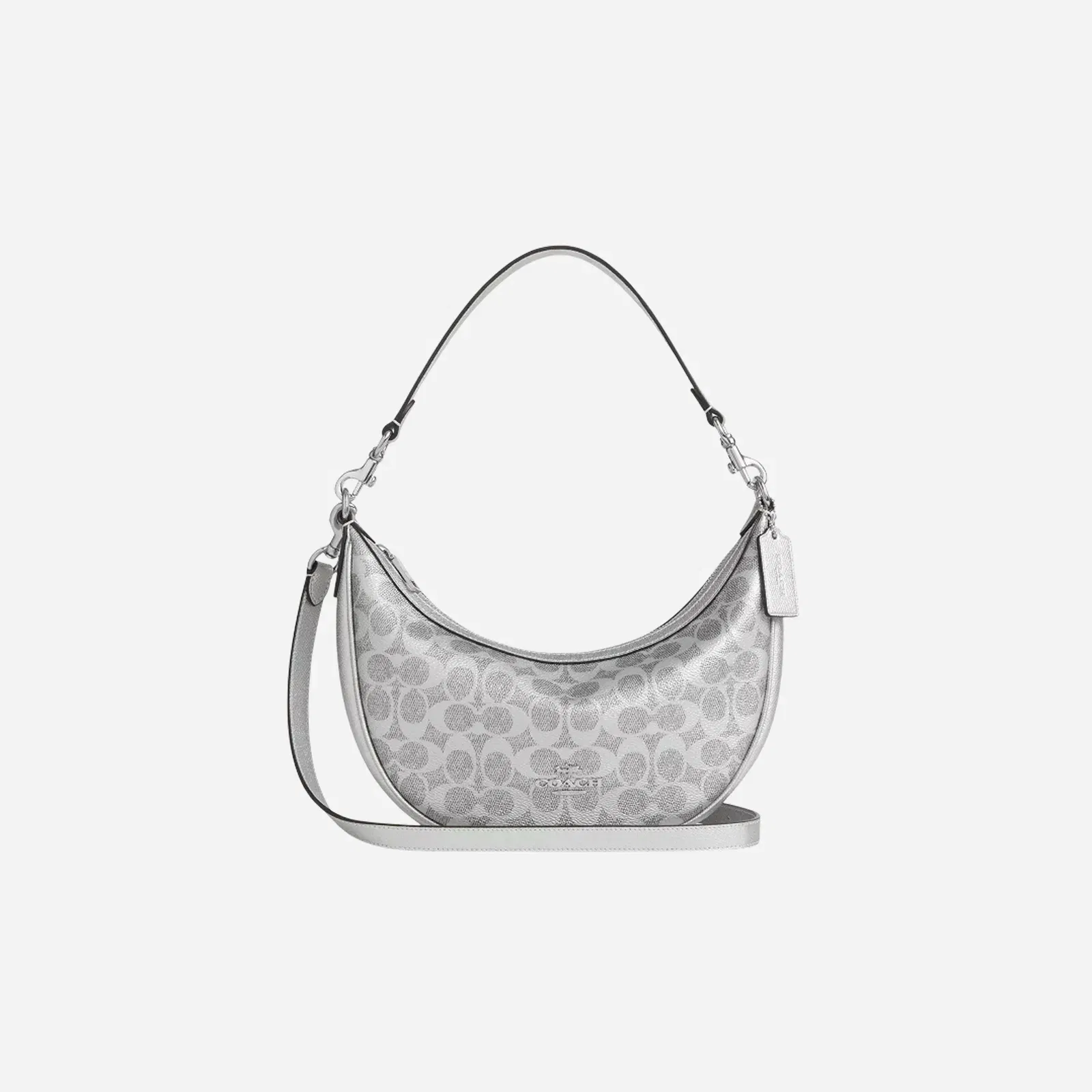 COACH Aria Shoulder Bag In Signature Canvas Sv/Gray/Silver