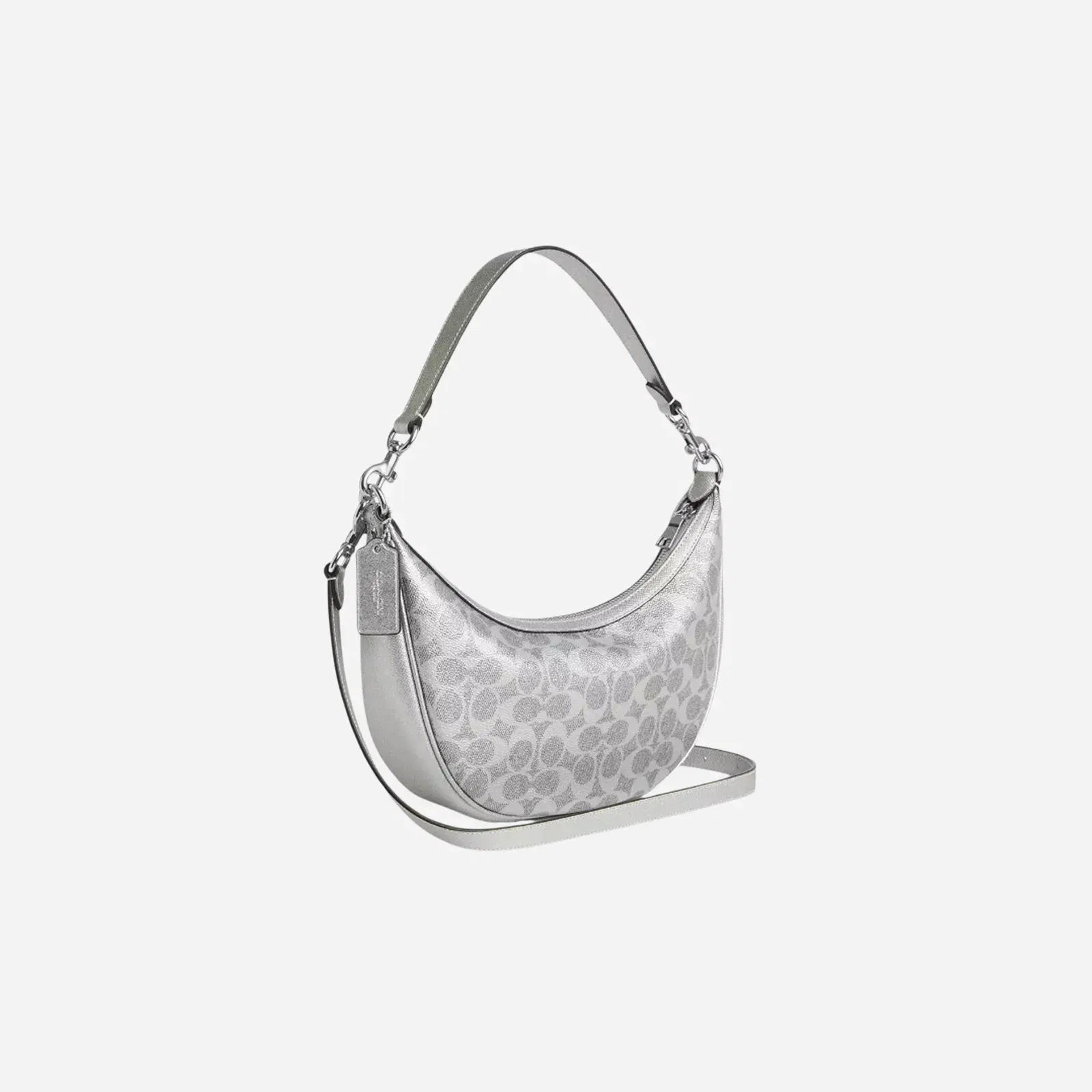 COACH Aria Shoulder Bag In Signature Canvas Sv/Gray/Silver