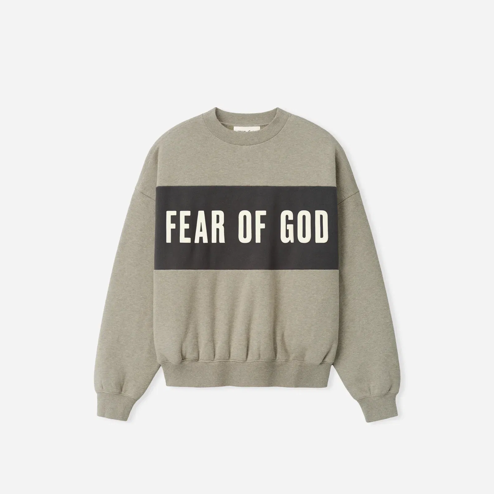 Fear Of God Essentials Cropped Relaxed Panelled Sweatshirt Seal Heather/ Iron Grey