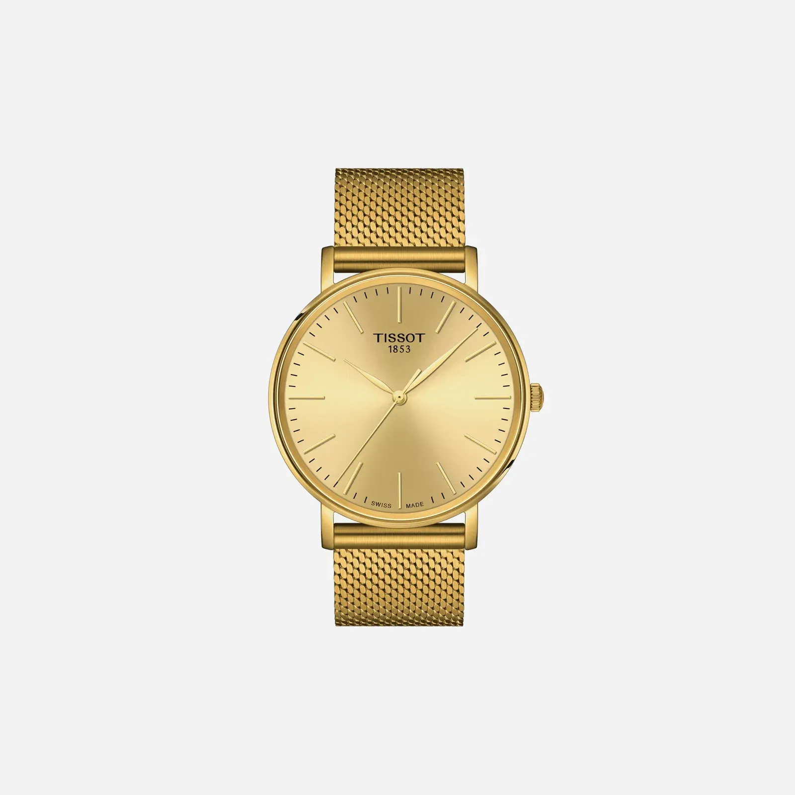 Tissot Everytime Gent Leaf Dial Yellow Gold Stainless Steel Yellow Gold PVD Strap Watch