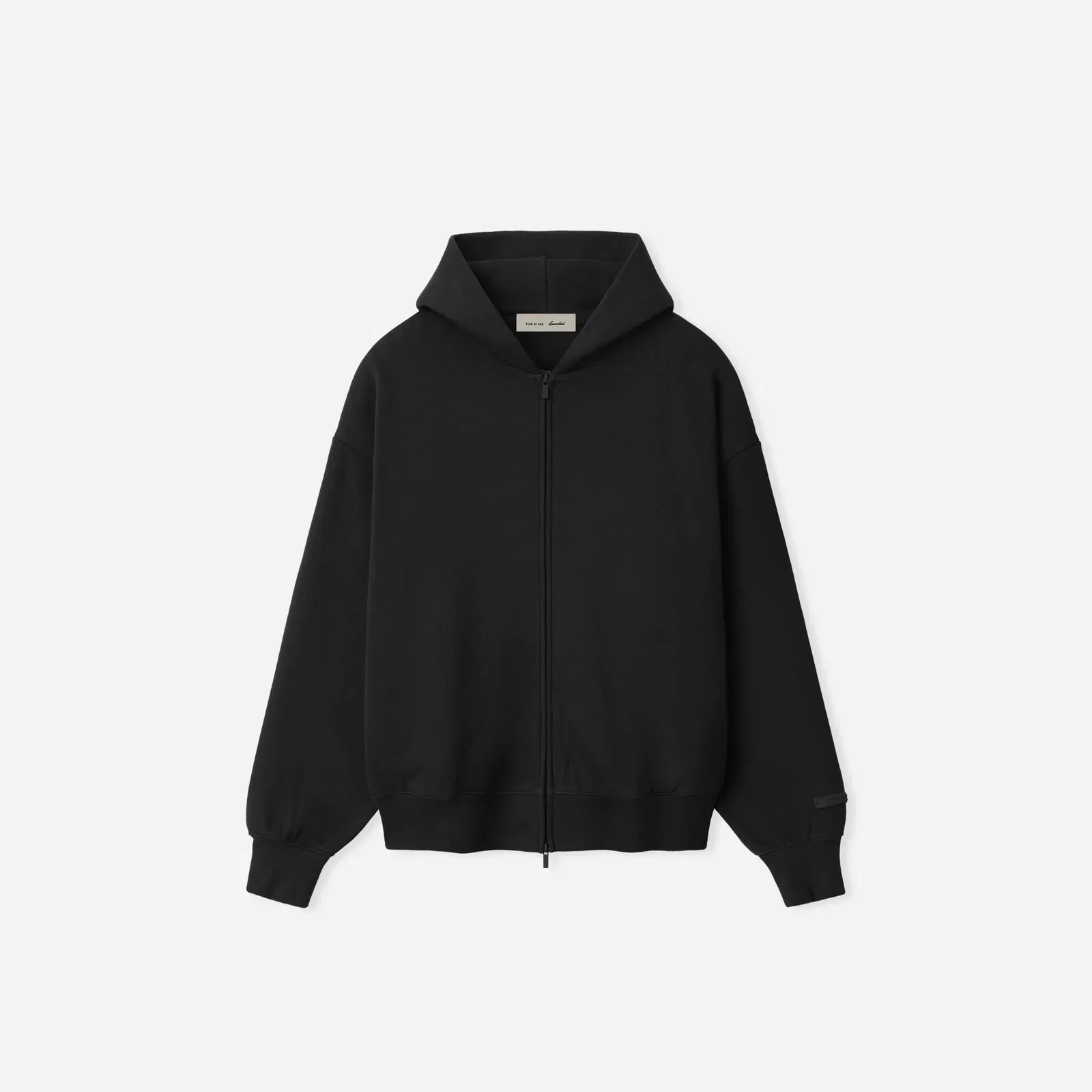 Fear Of God Essentials SS26 Classic Zip-Up Hoodie Vintage Black / White