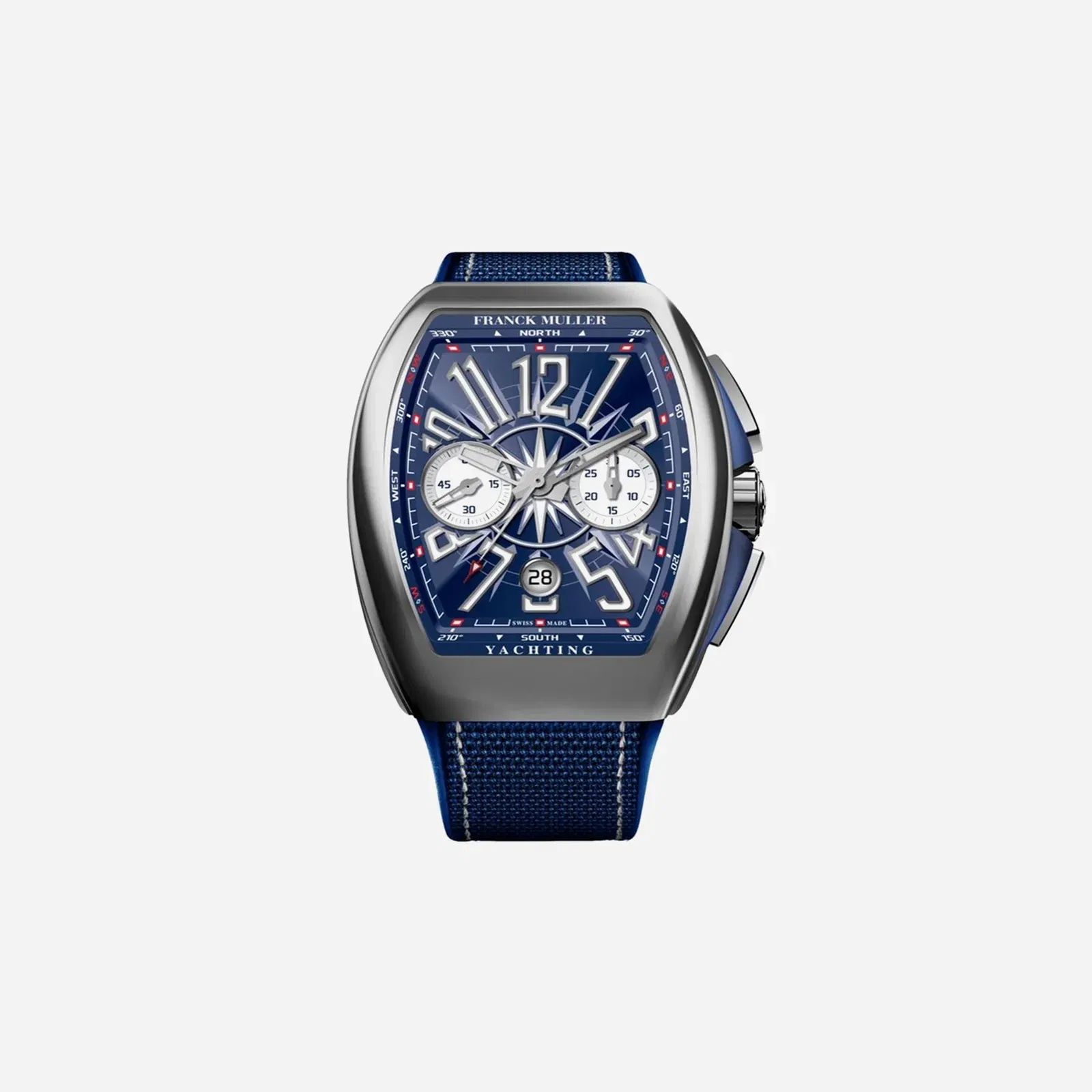 Franck Muller Vanguard Blue Dial Nylon Fabric Strap Watch - V45 CC DT YACHTING AC.BL