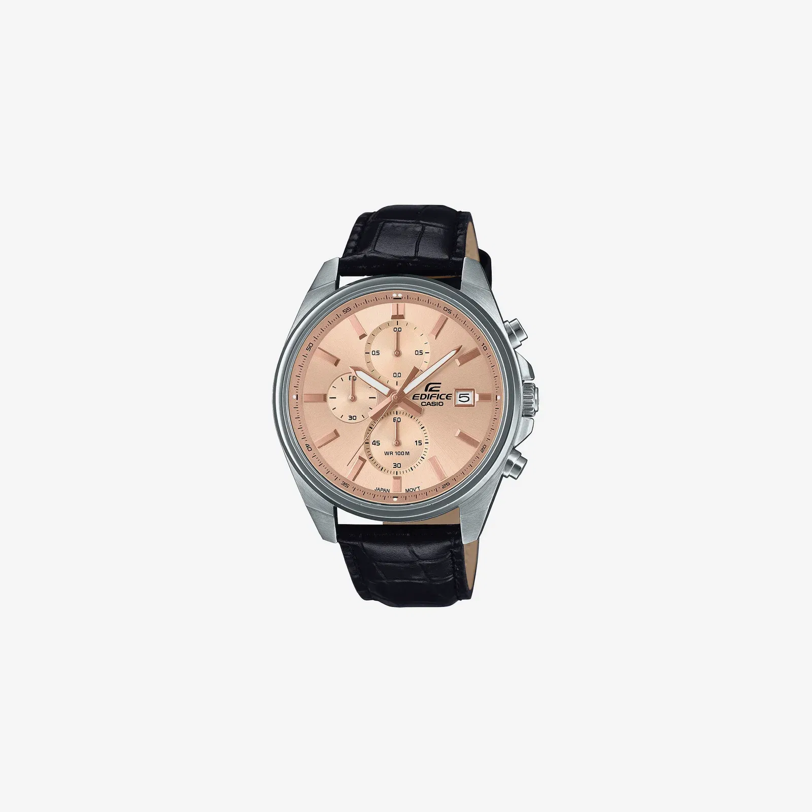 Casio Edifice EFV-610EL-5AUDF Quartz Peach Dial Analog Leather Watch