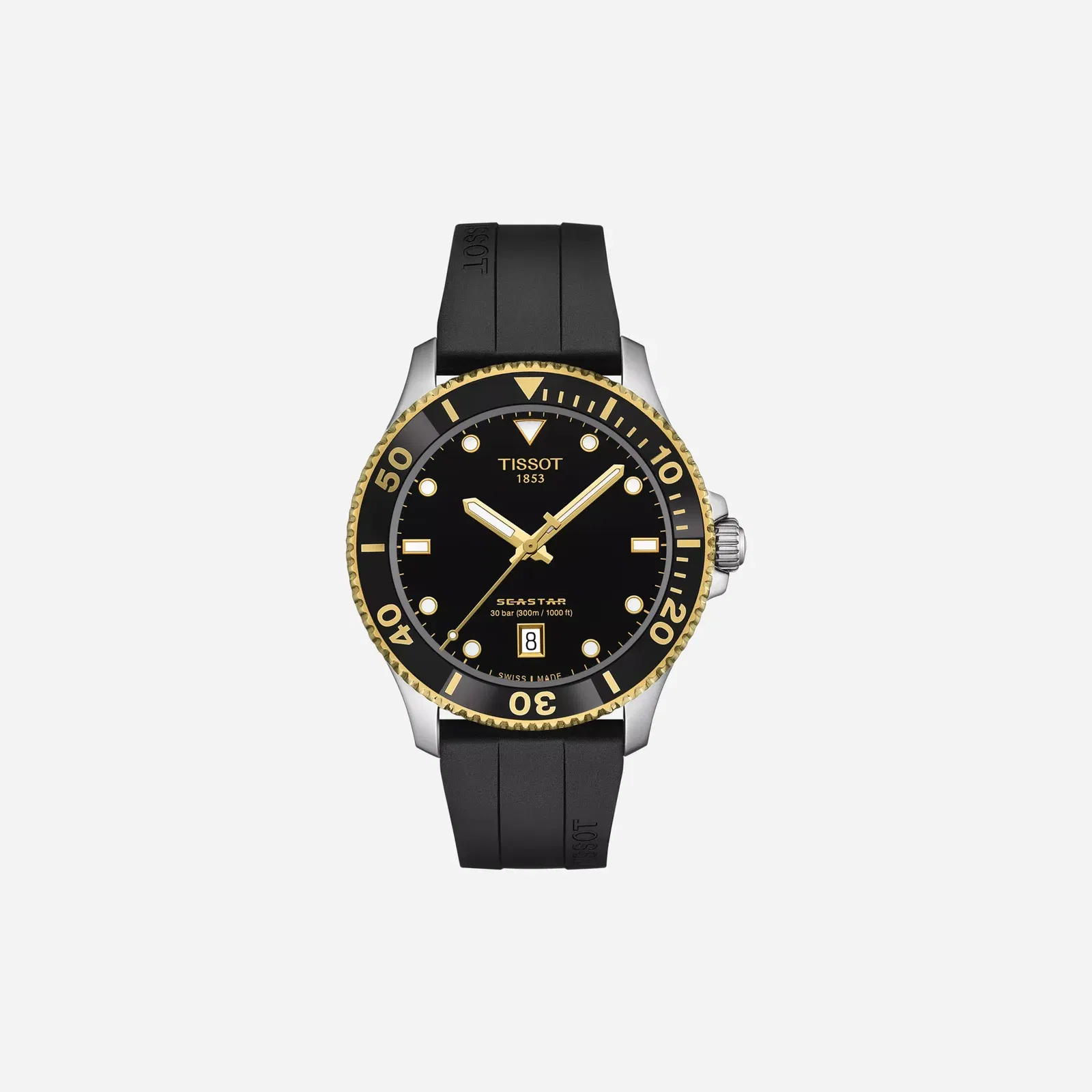 Tissot Seastar 1000 40mm Black Dial Black Rubber Strap Watch