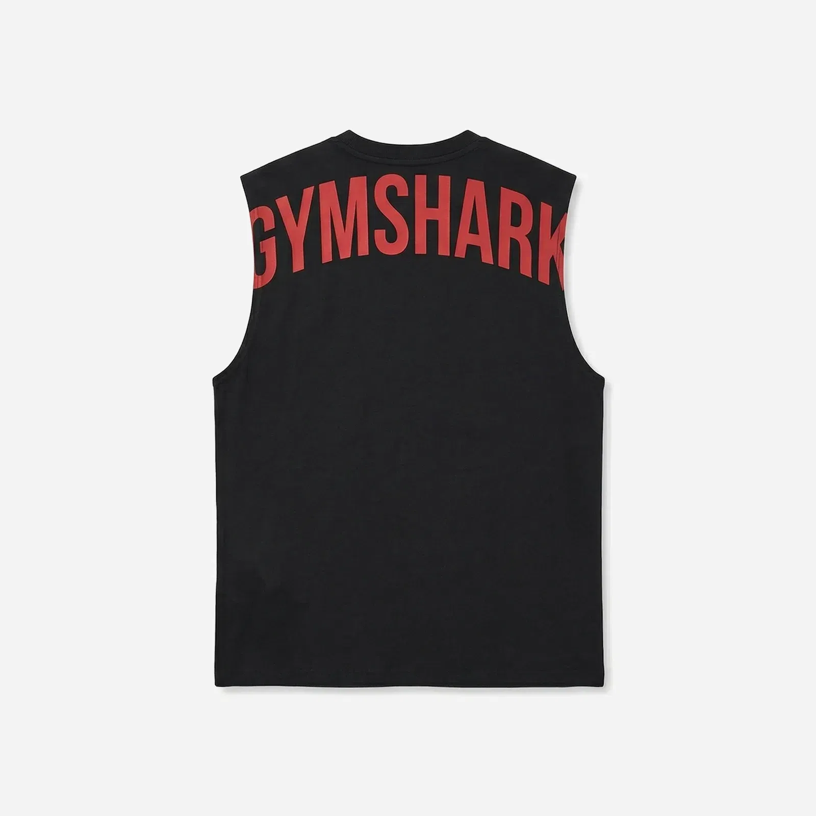 Gymshark Power Cut Off Tank Black/Conditioning Red Oversized Fit