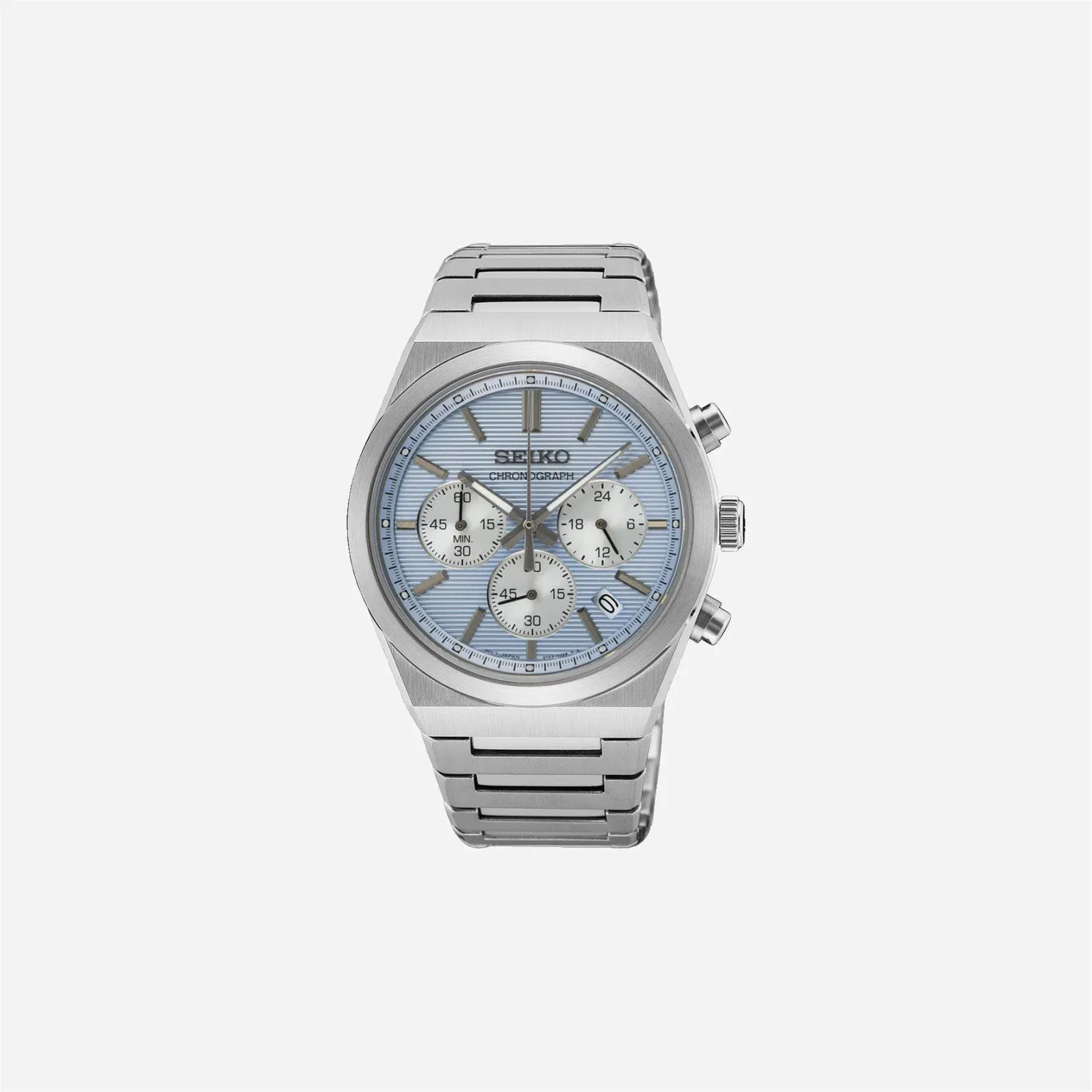 Seiko Sport Light Blue Dial Stainless Steel Watch - SSB459P1