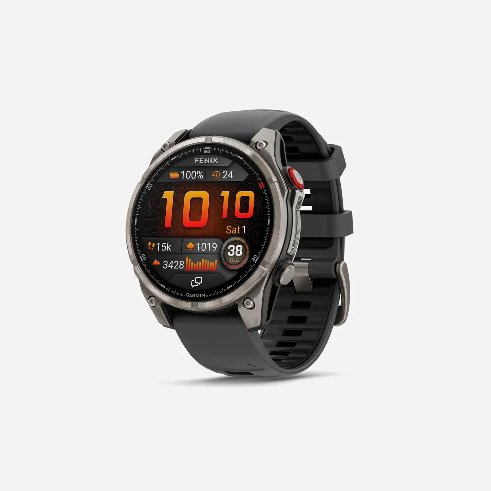 Garmin Fenix 8 Pro, 47mm, Amoled Display, Premium Connected Multisport GPS Smartwatch, inReach Technology, Sapphire, Titanium with Graphite/Black Silicone Band