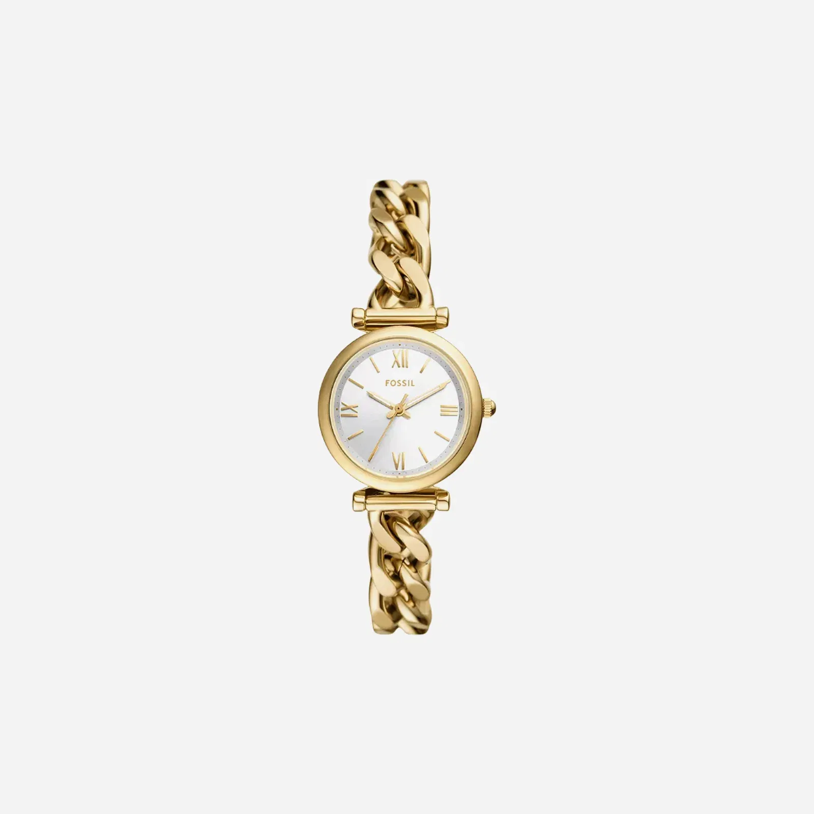 Fossil Carlie Mini Three-Hand Silver Dial Gold-Tone Stainless Steel Watch