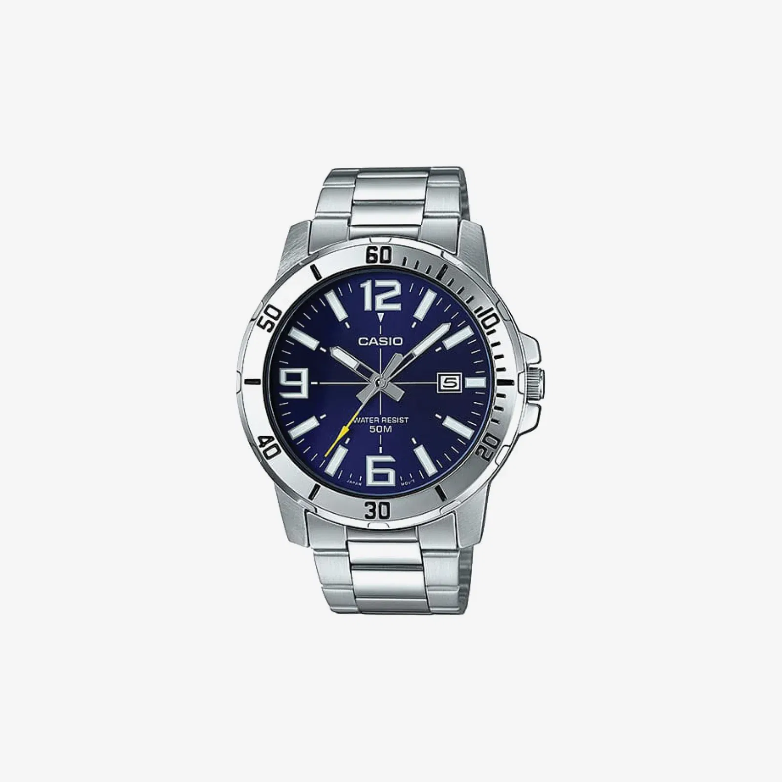 Casio Enticer MTP-VD01D-2BVUDF Quartz Blue Dial Analog Stainless Steel Watch