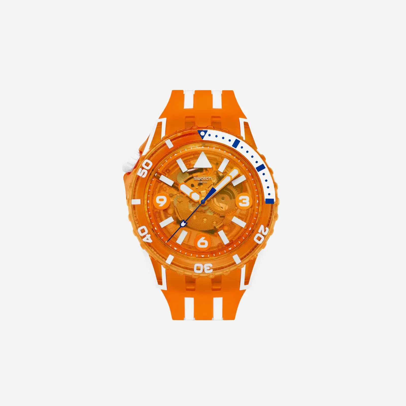 Swatch Scubaqua Pacific Sea Nettle Quartz Orange Dial Analog Watch