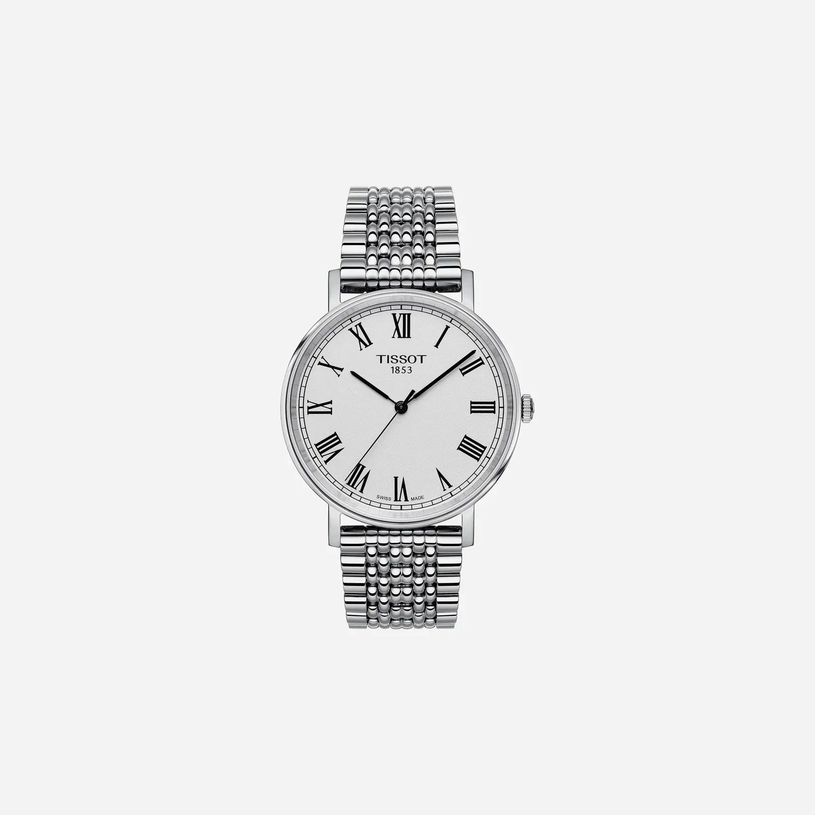 Tissot Everytime Medium Roman Numerals Dial Silver Stainless Steel Watch