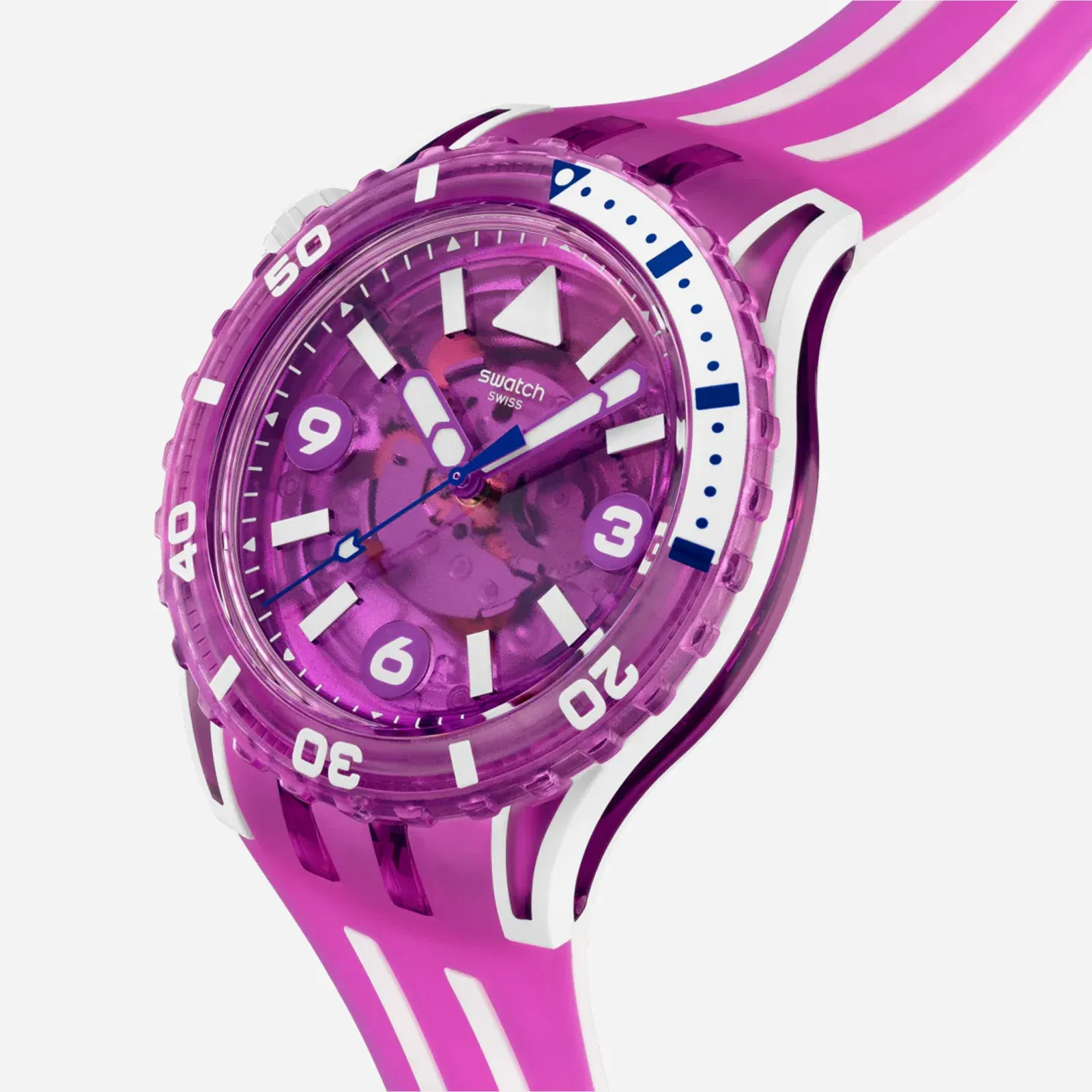 Swatch Scubaqua Flower Hat Quartz Pink Dial Analog Watch