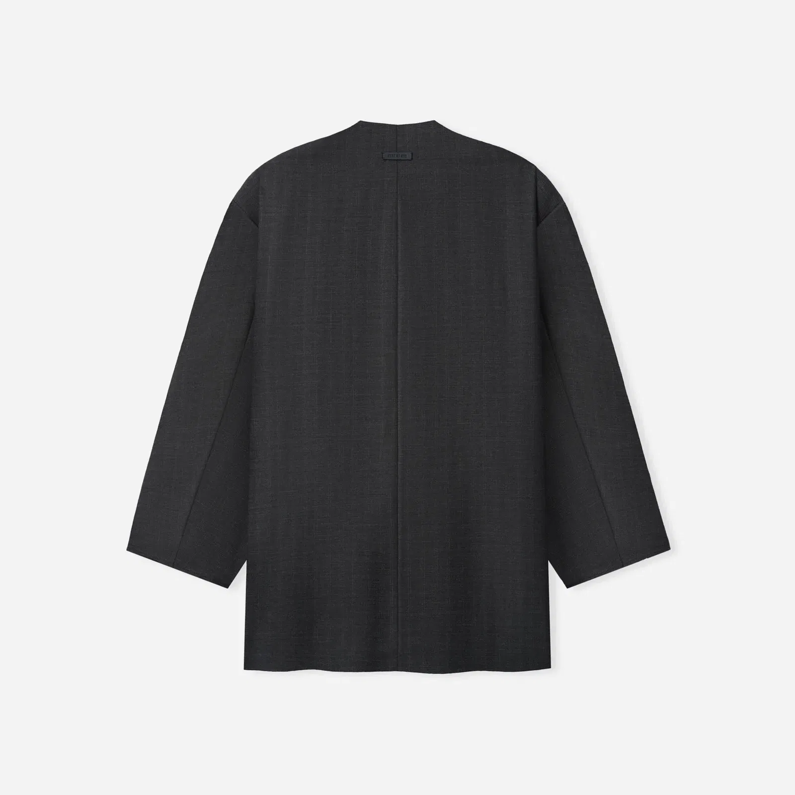 Fear Of God Grey Striped Wool Collarless Sport Jacket