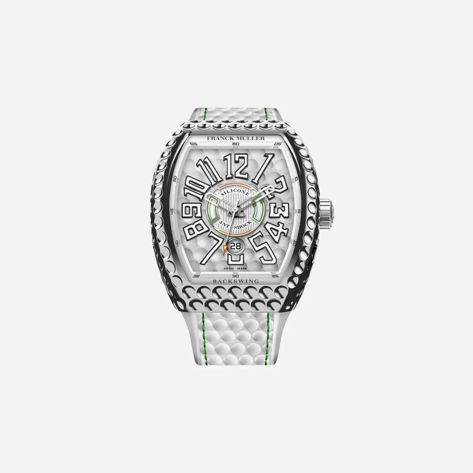 Franck Muller Vanguard Golf Edition White Dial Leather Strap Watch - V 45 SC DT GOLF (BC)