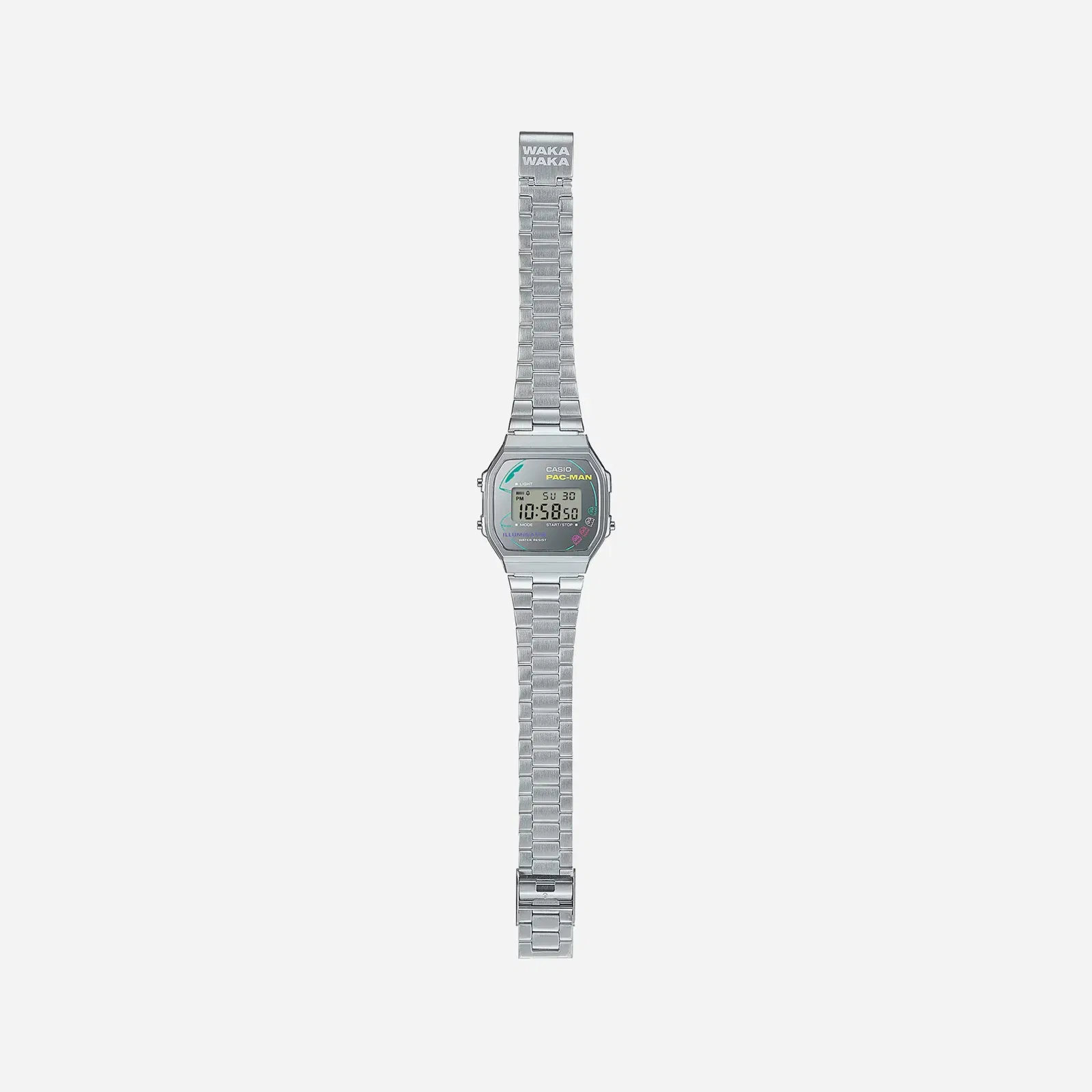 Casio Vintage A168WEPC-7ADR PAC-MAN Limited Edition Quartz Silver Dial Digital Stainless Steel Watch