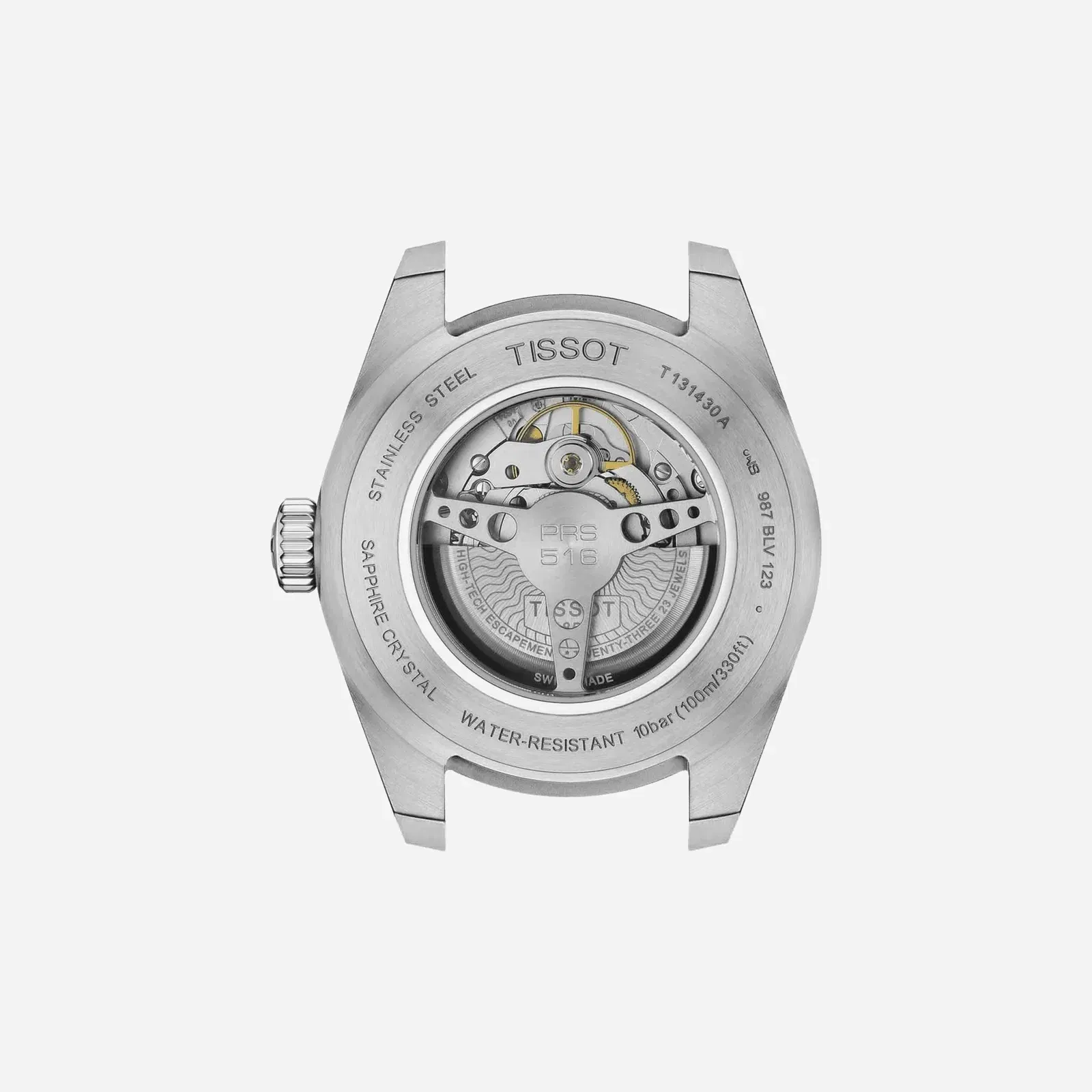 Tissot PRS 516 Powermatic 80 Silver Dial Brown Leather Strap Watch 42mm