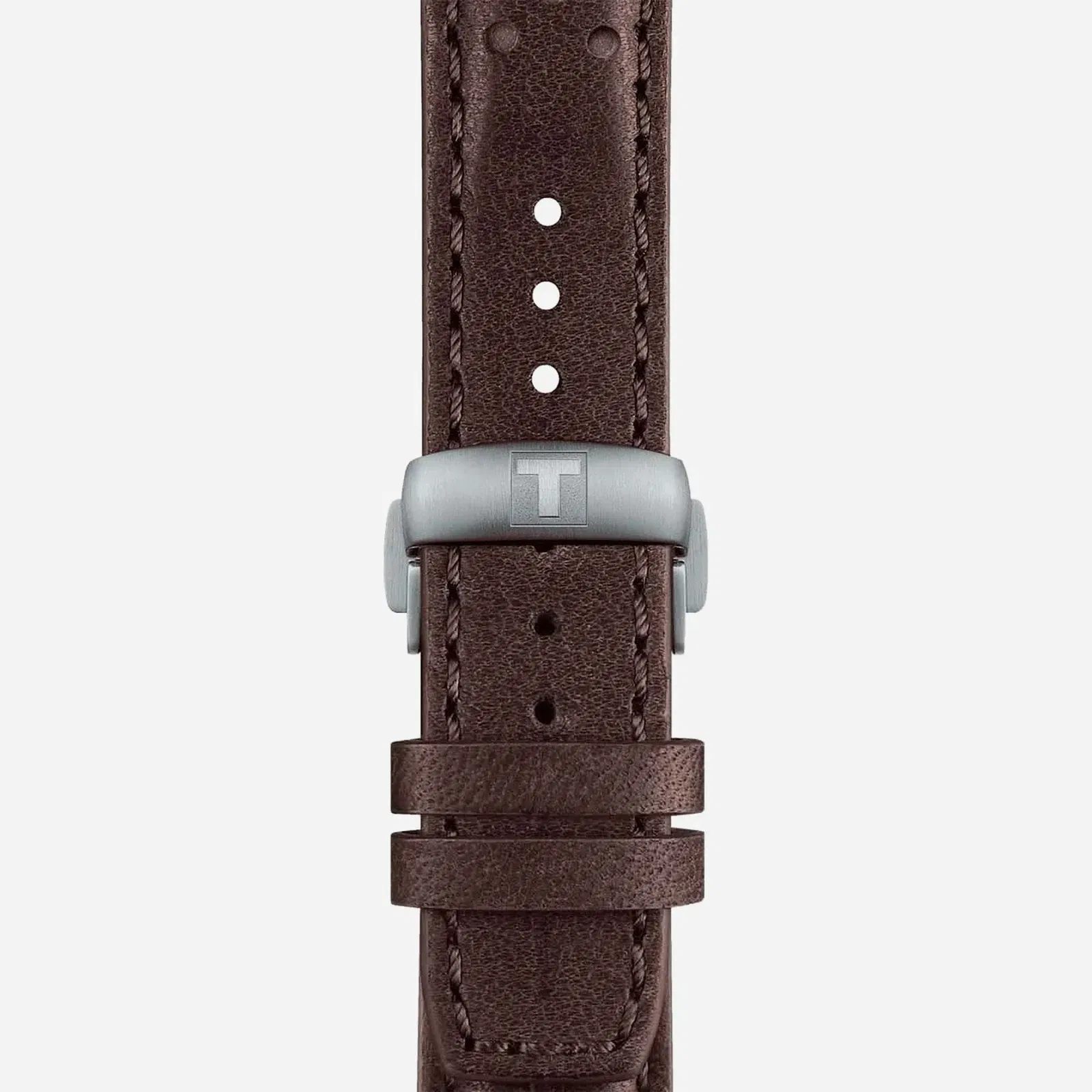 Tissot PRS 516 Powermatic 80 Silver Dial Brown Leather Strap Watch 42mm