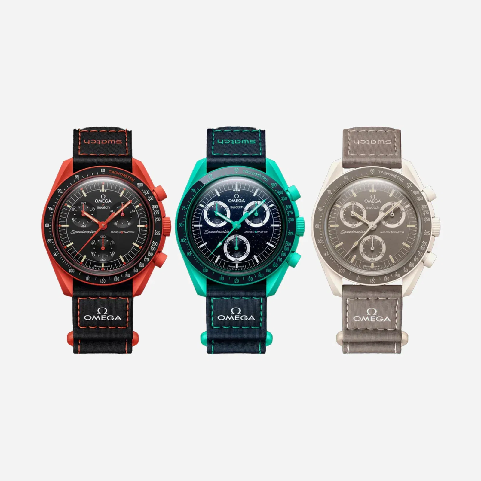 Swatch X Omega Bioceramic Moonswatch Mission To Earth Set Of 3