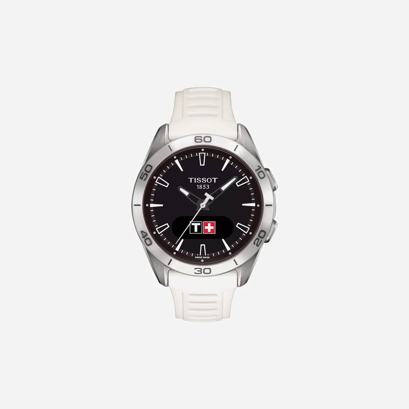 Tissot T-Touch Connect Sport Black Dial White Silicone Strap Watch