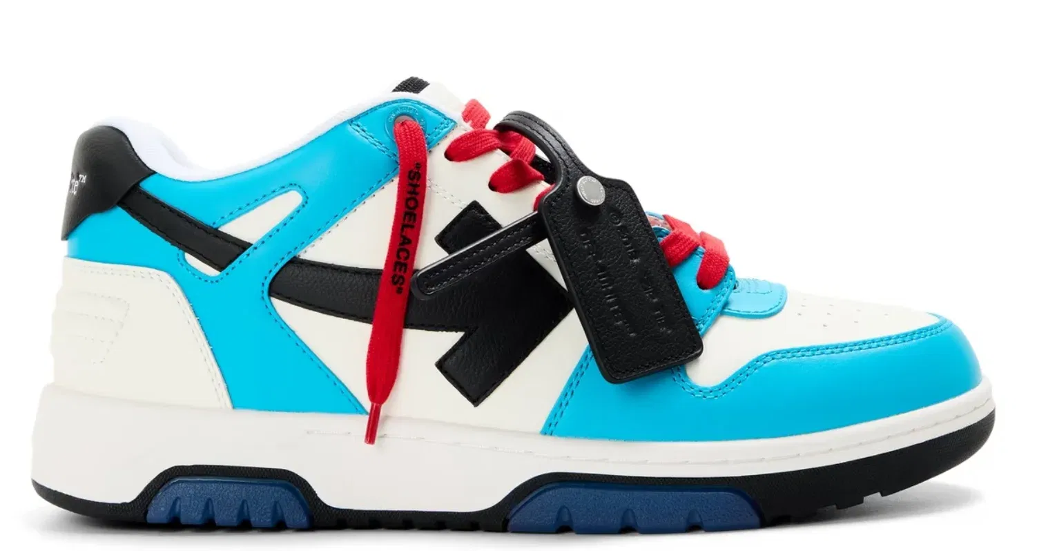Off White Men's Outofoffice Calf Leather Low-Top Trainers Blue/Black