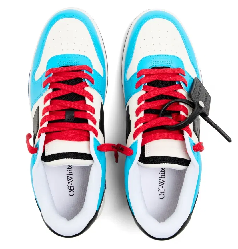 Off White Men's Outofoffice Calf Leather Low-Top Trainers Blue/Black