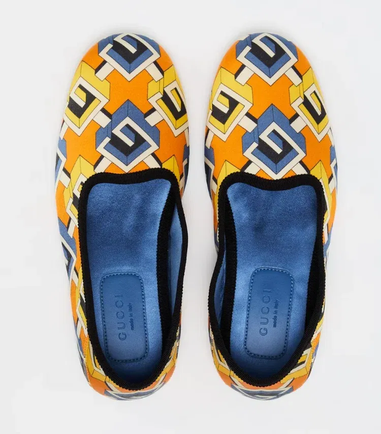 Gucci Men's Full Fit Slippers OrYlCBlu Iv/Ner